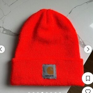 Carhartt Beanie Hat Hot Neon Orange Red